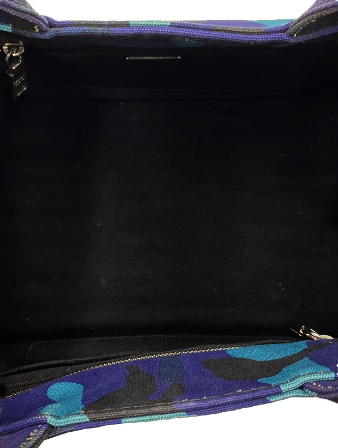 Prada 2000s Blue Camouflage Canvas Tote