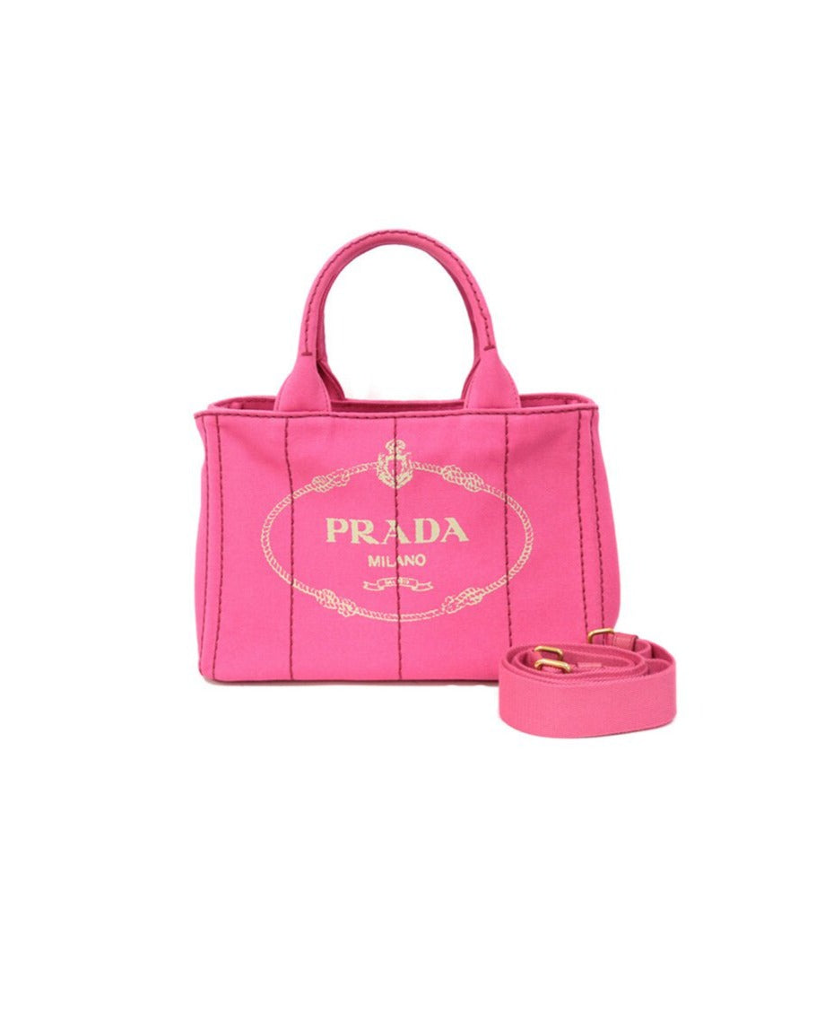 Prada 2000s Pink Denim Small Tote Bag