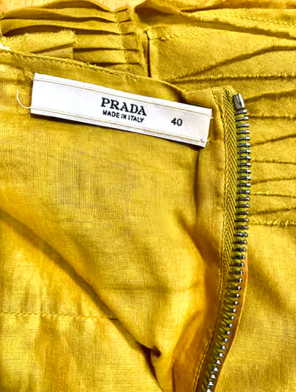 Prada 2000s Mustard Yellow Linen Corset