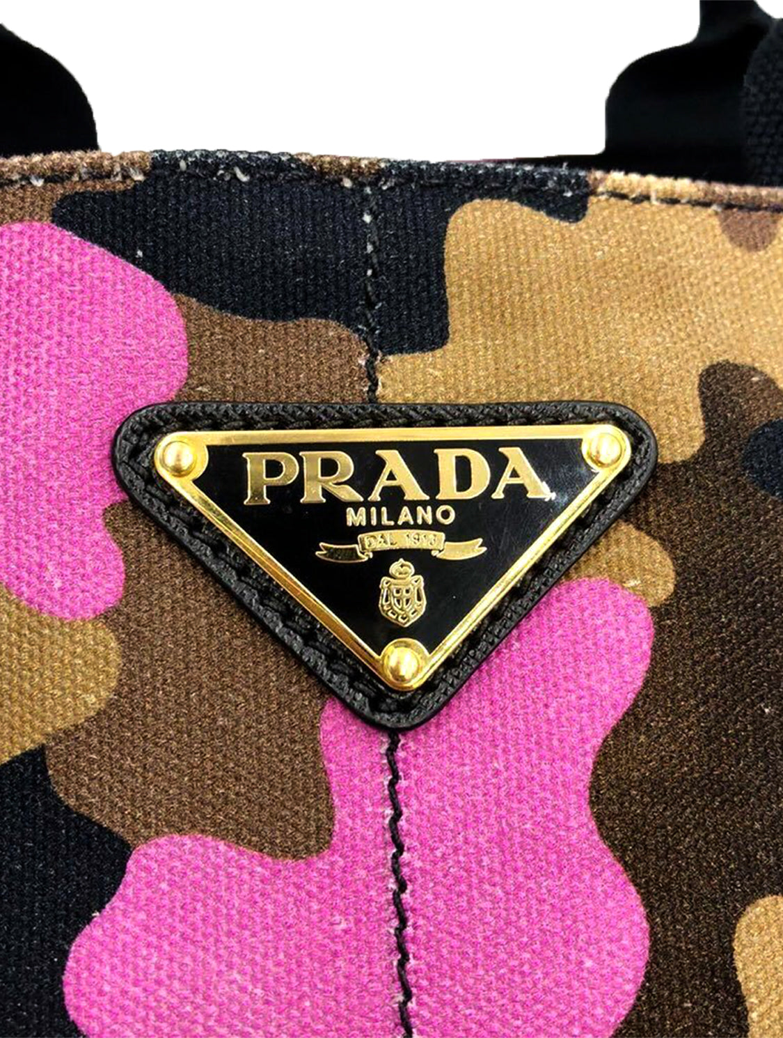 Prada 2000s Limited Edition Pink Camouflage Canvas Tote