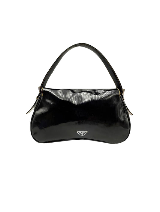 Prada 2000s Rare Black Vinyl Small Handbag