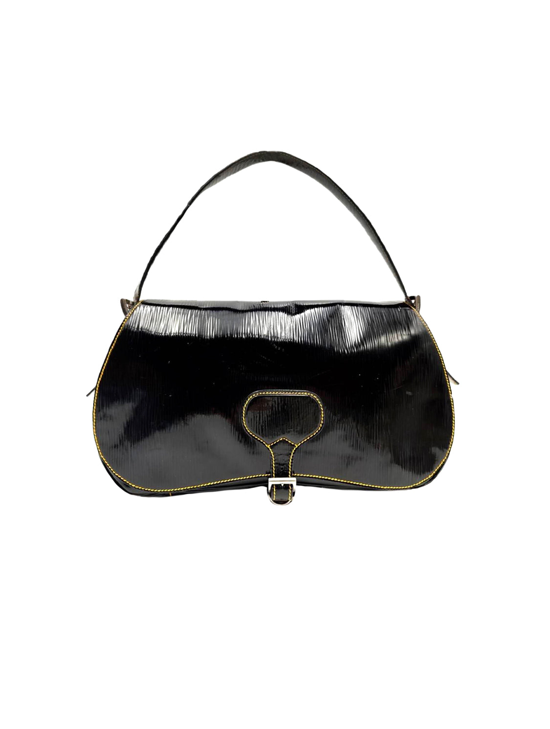 Prada 2000s Rare Black Vinyl Small Handbag