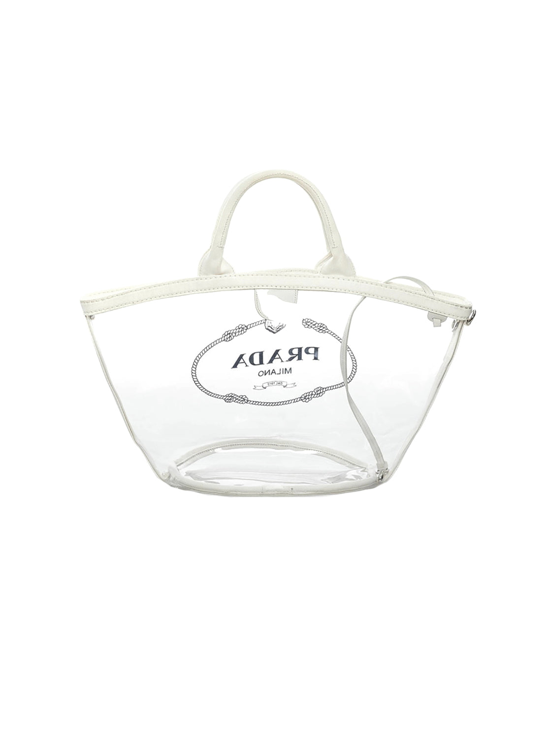 Prada 2010s Clear PVC Logo Tote Bag