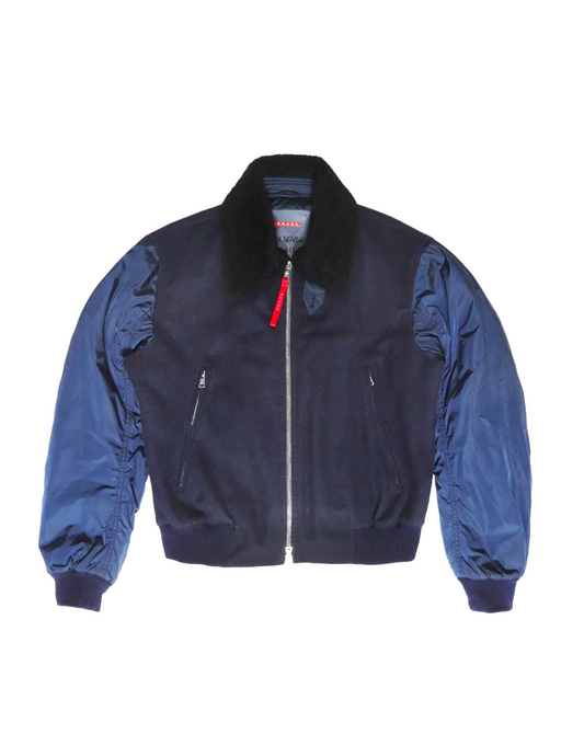 Prada 2000s Sports Wool and Nylon Mix Jacket