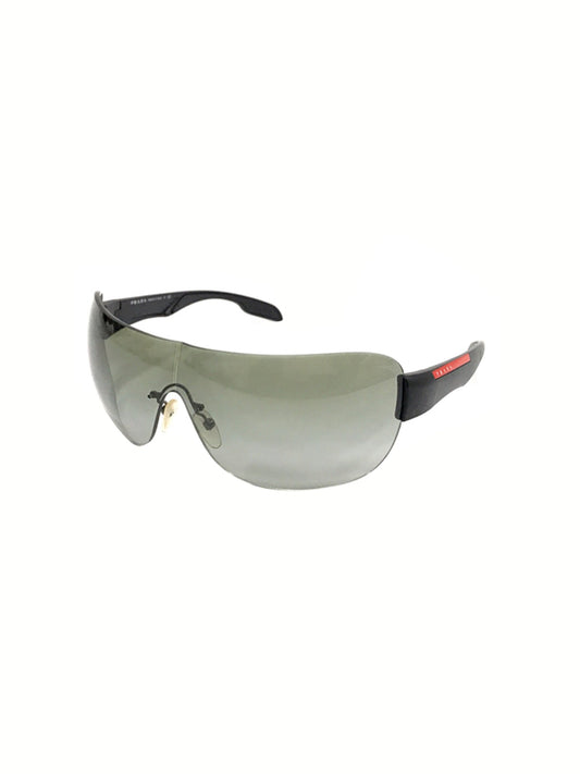 Prada 2000s Black Visor Sports Sunglasses