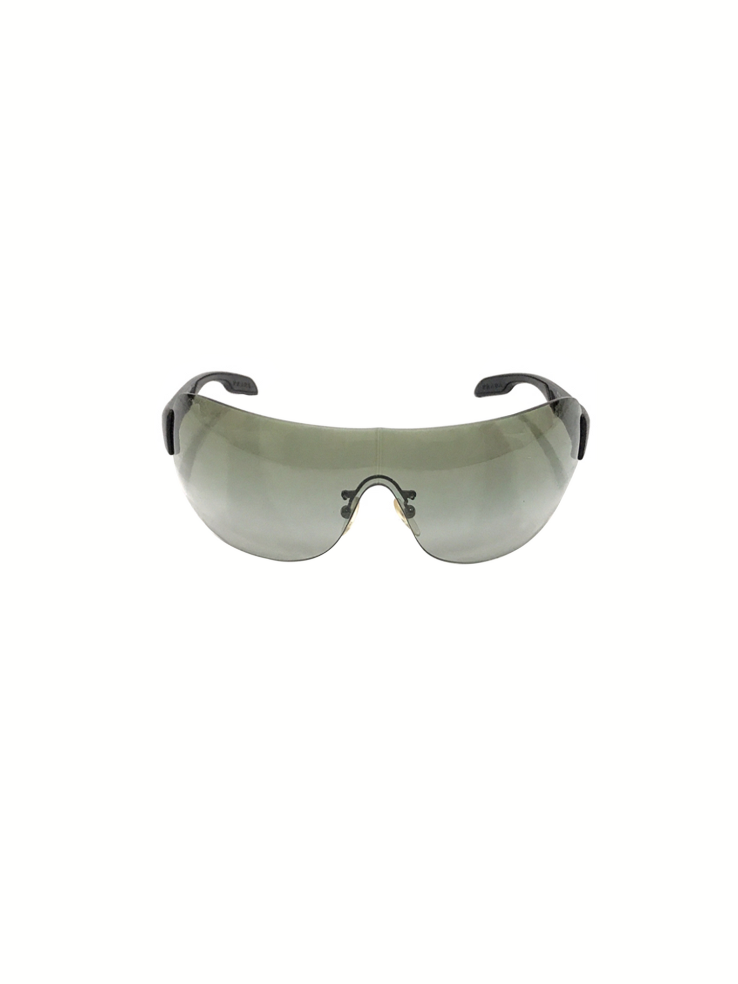 Prada 2000s Black Visor Sports Sunglasses