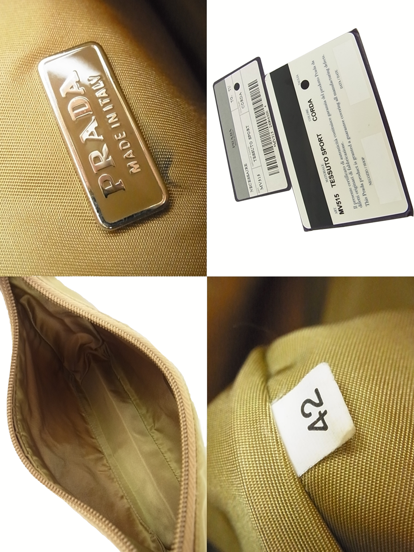 Prada 2000s Mustard Nylon Mini Tessuto Bag