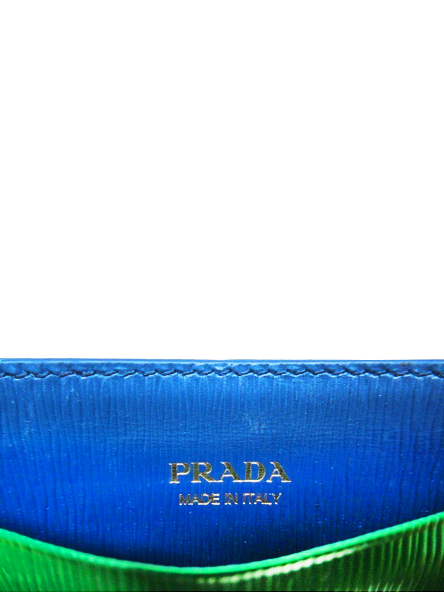 Prada 2020 Vitello Move Verde Bluette Card Case