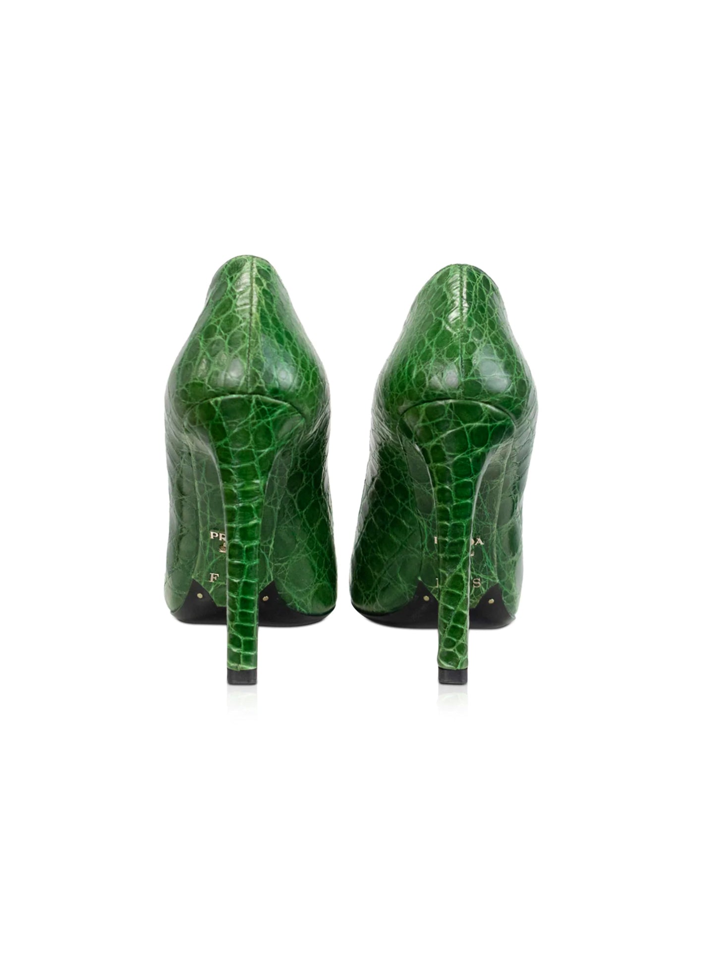 Prada 2010s Green Custom Croc Heels