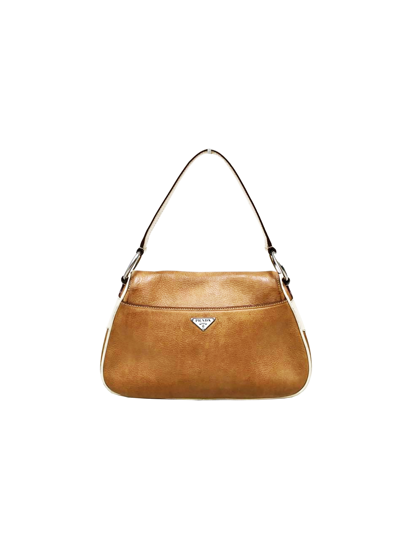 Prada 2000s Camel Leather One Shoulder Bag