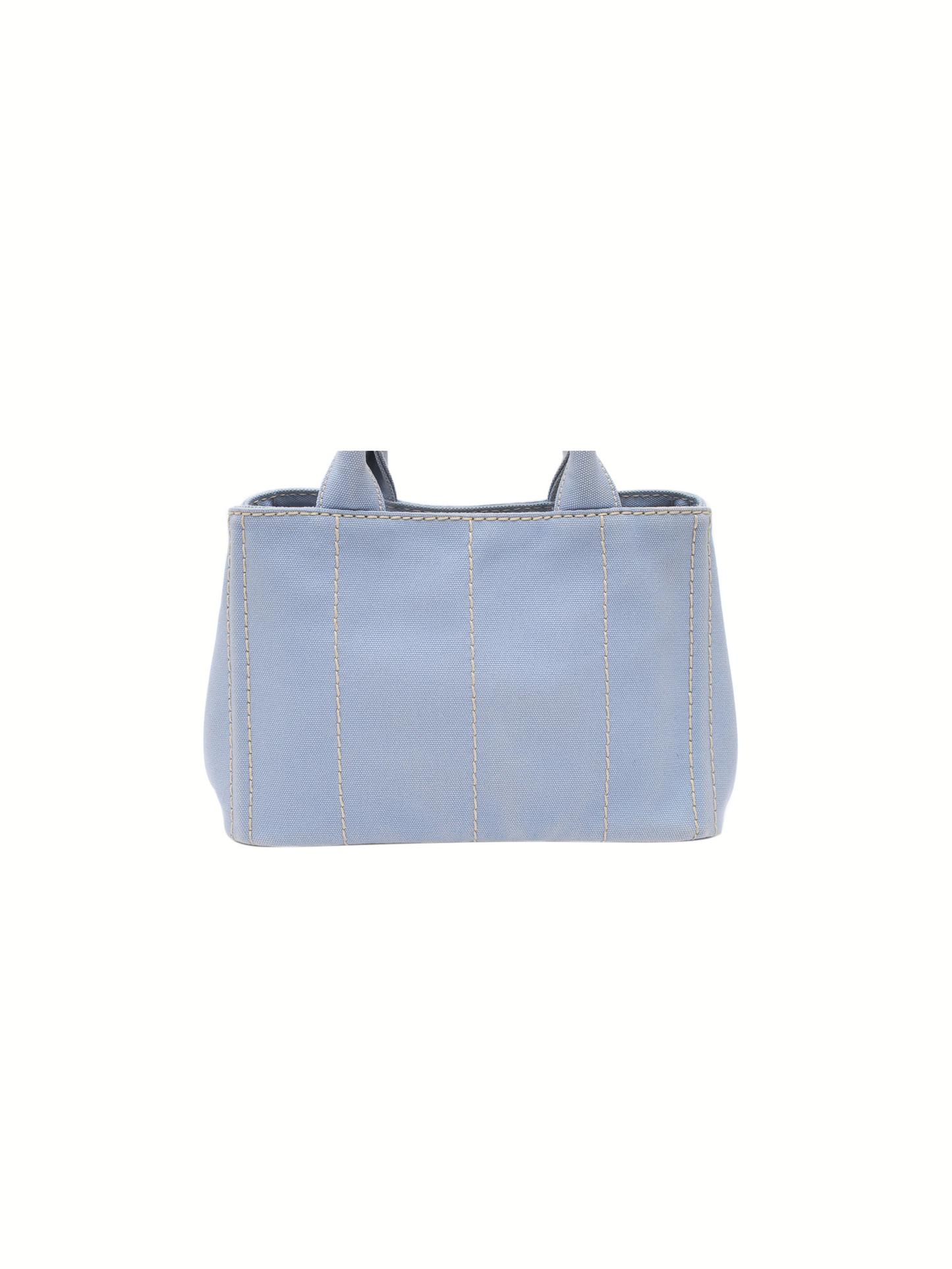 Prada 2000s Light Blue Denim Canvas Tote