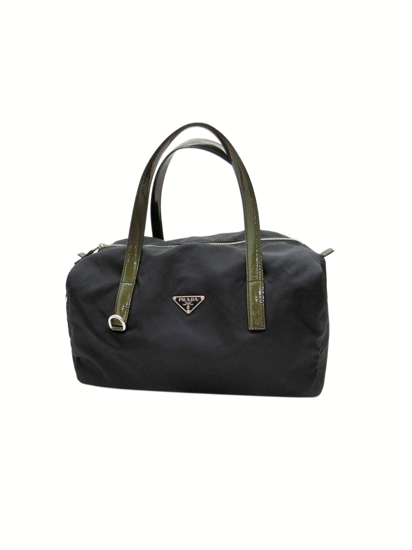 Prada 2000s Black Small Nylon Duffle Tote