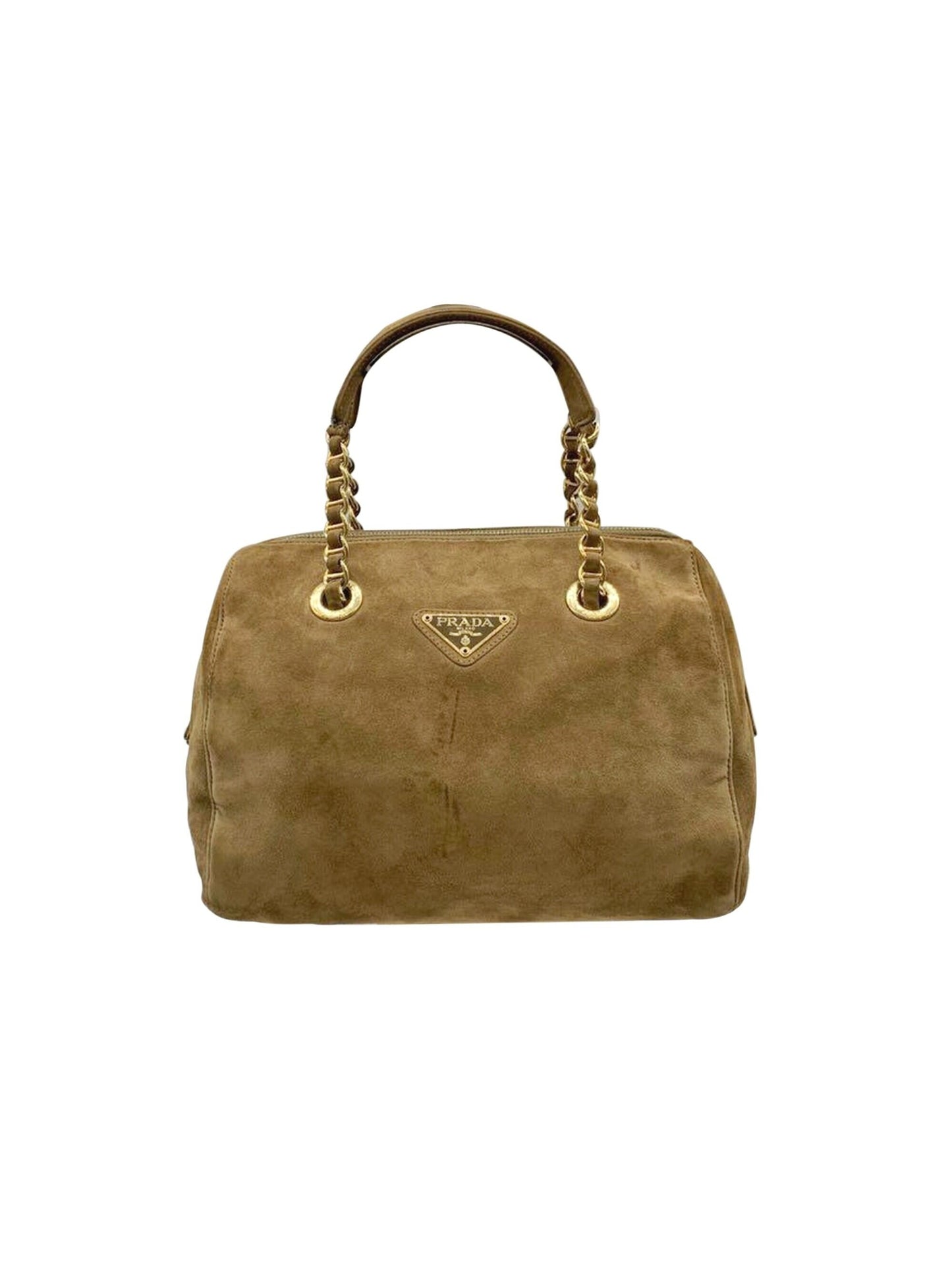 Prada 2000s Light Brown Suede Tote