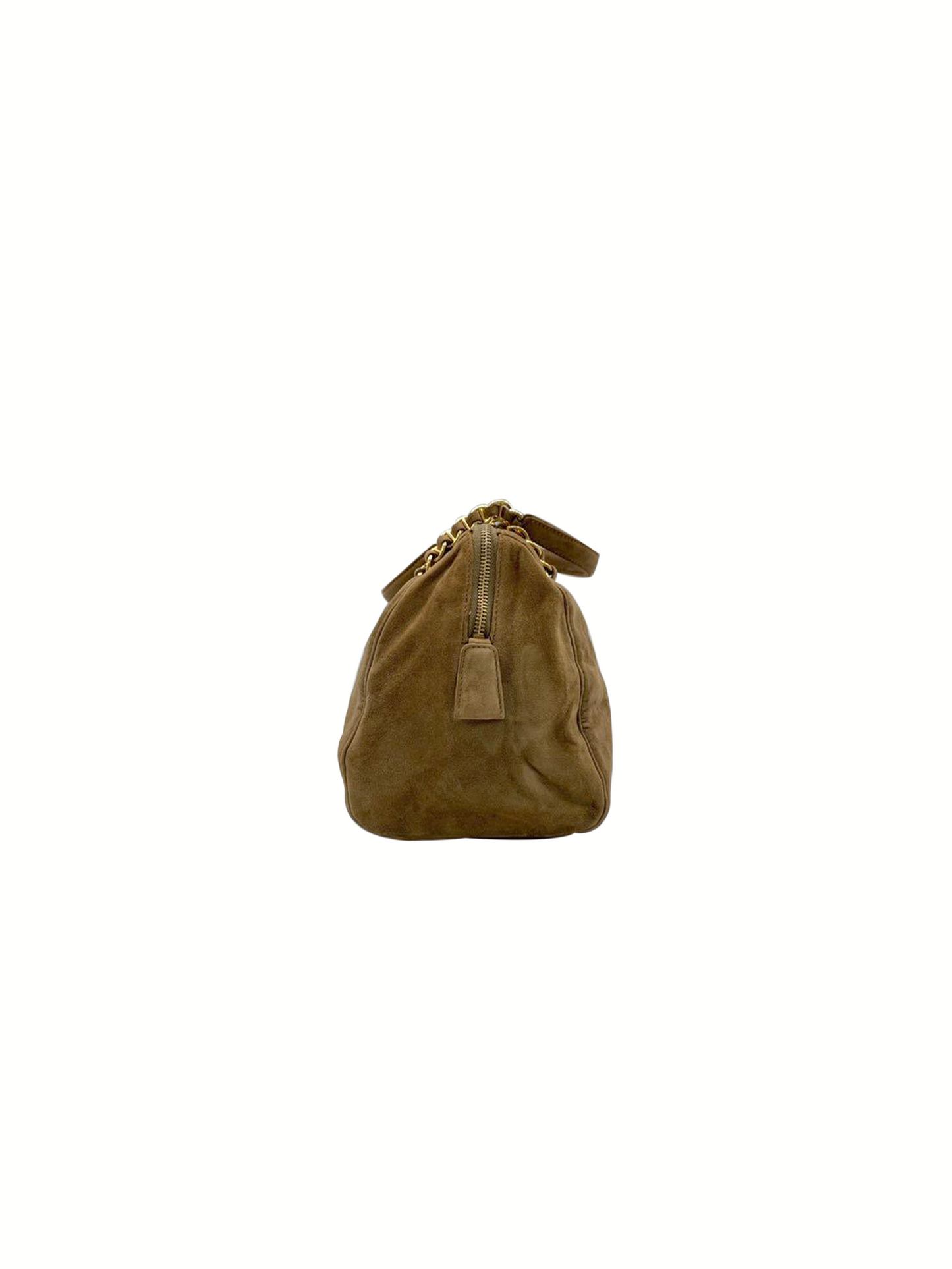 Prada 2000s Light Brown Suede Tote