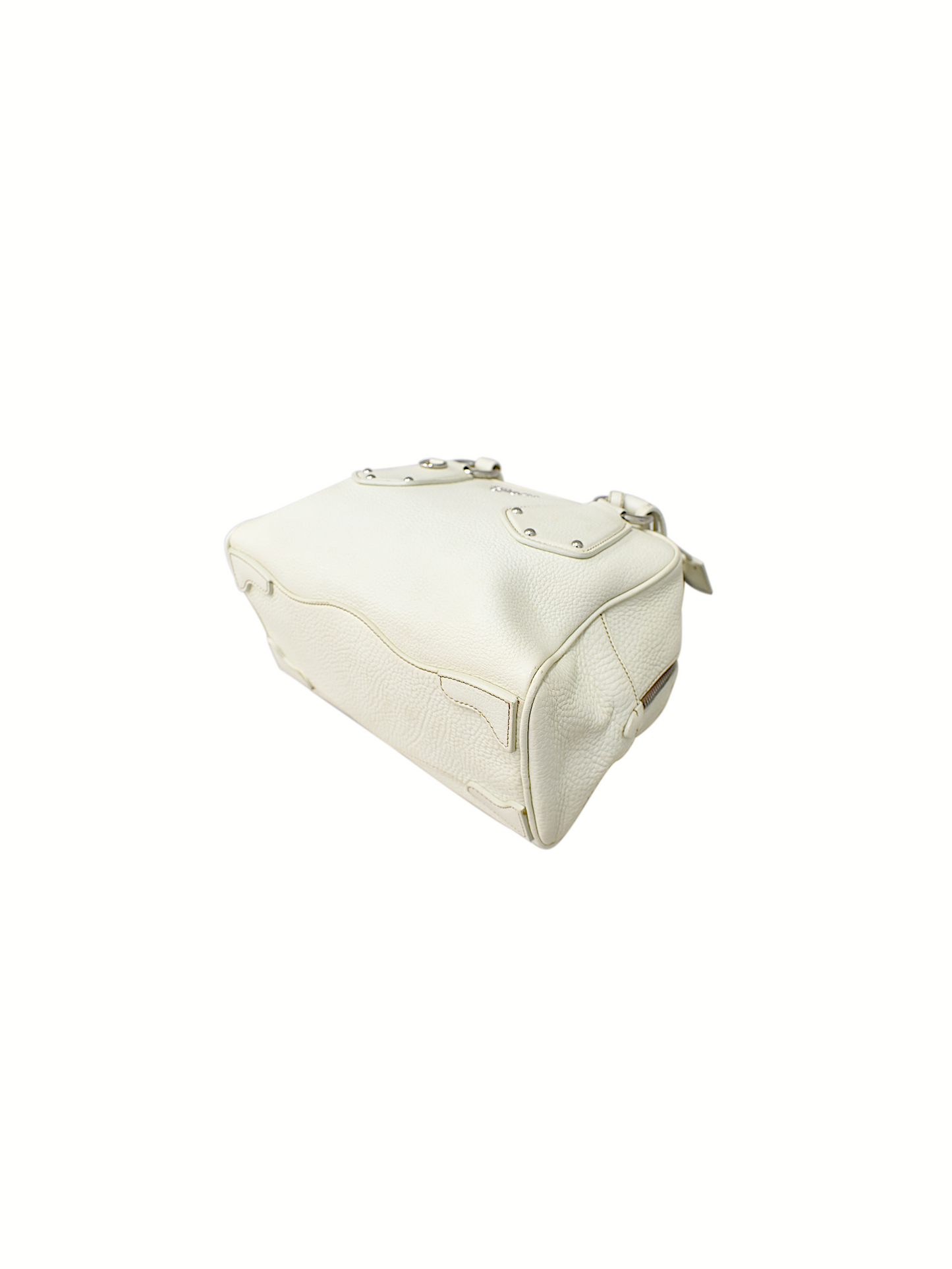 Prada 2000s White Leather Tote
