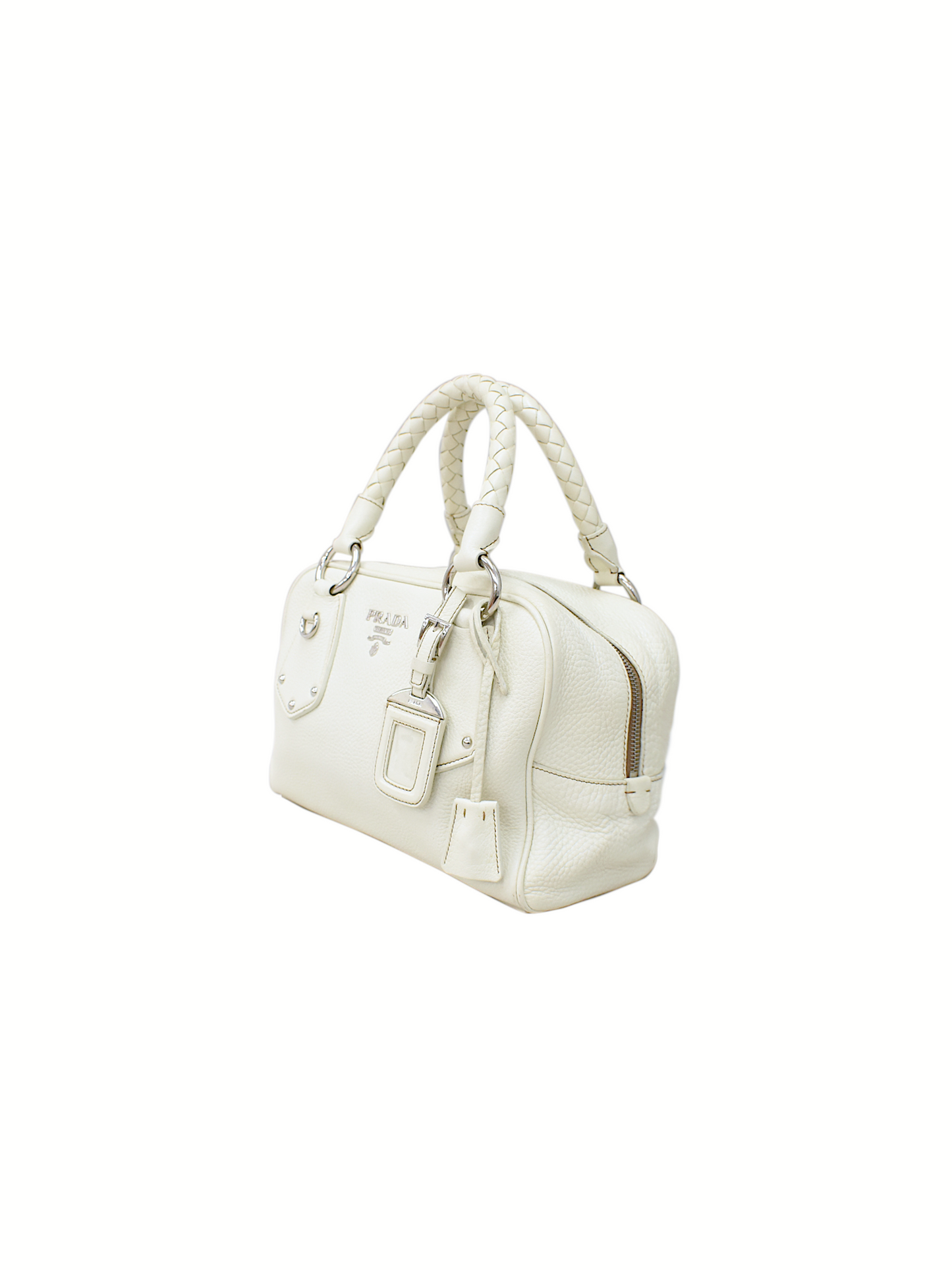 Prada 2000s White Leather Tote