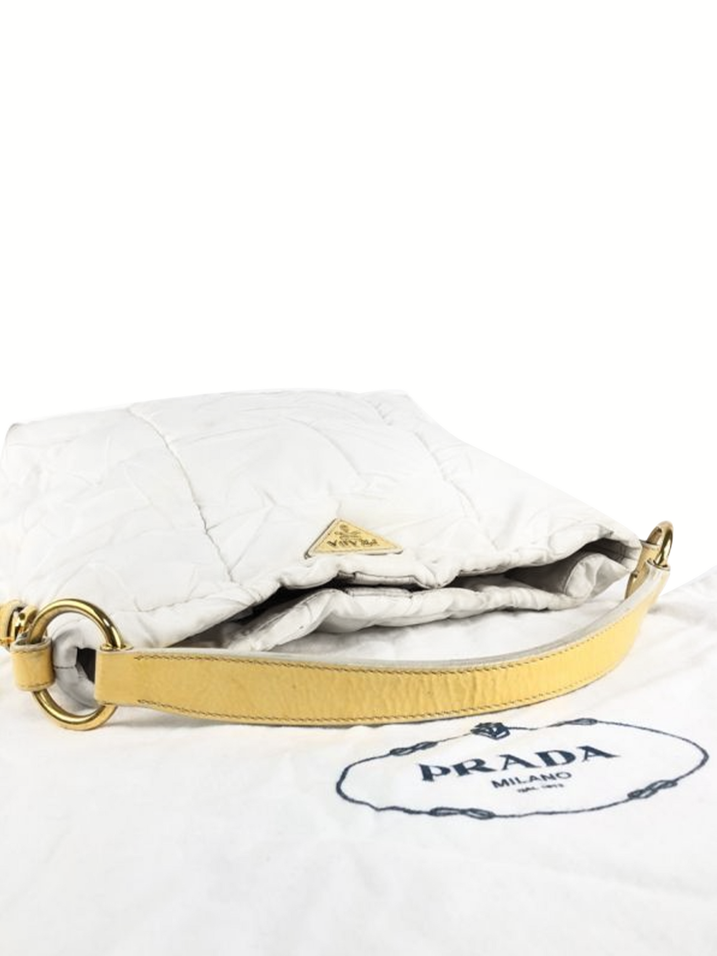 Prada 2000s White Quilted Nylon Tote