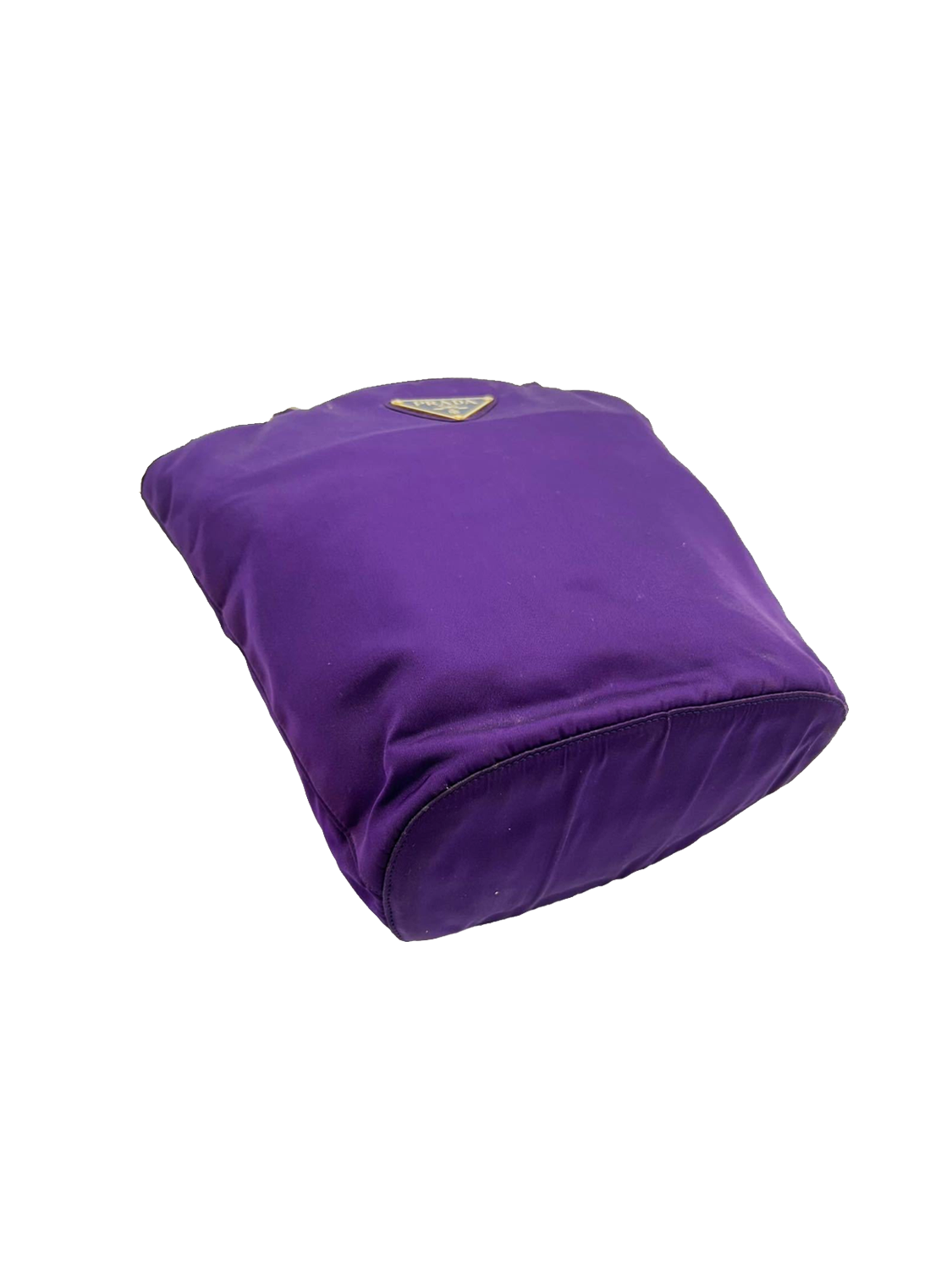Prada 2000s Purple Nylon Bucket Gold Hardware Bag
