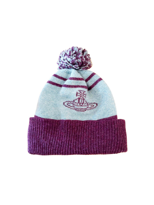 Vivienne Westwood 2000s Blue and Purple Knit Hat