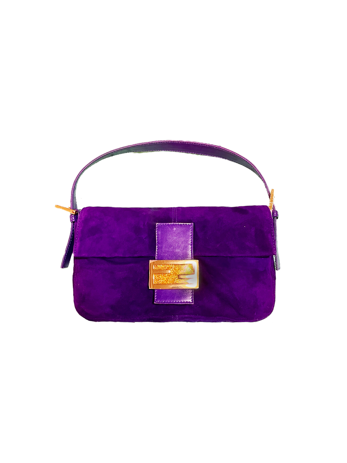 Fendi 2009 Purple Suede Baguette
