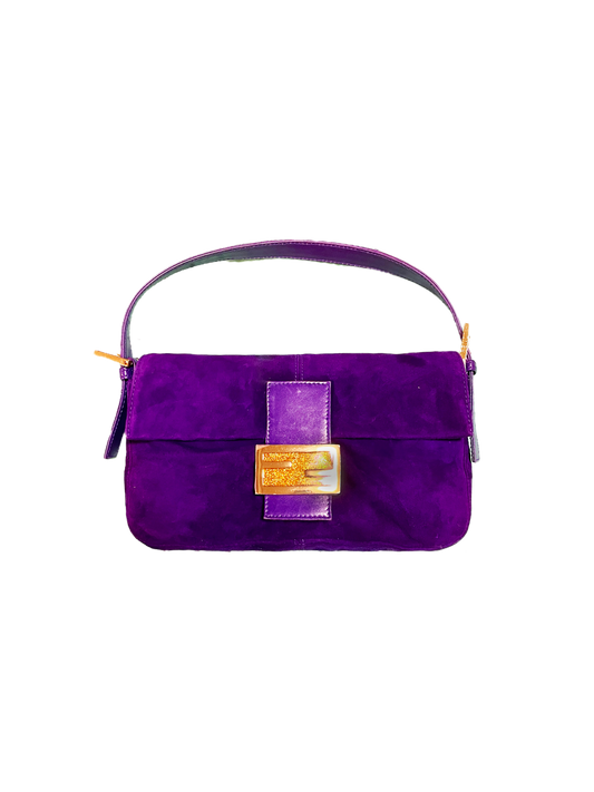 Fendi 2009 Purple Suede Baguette