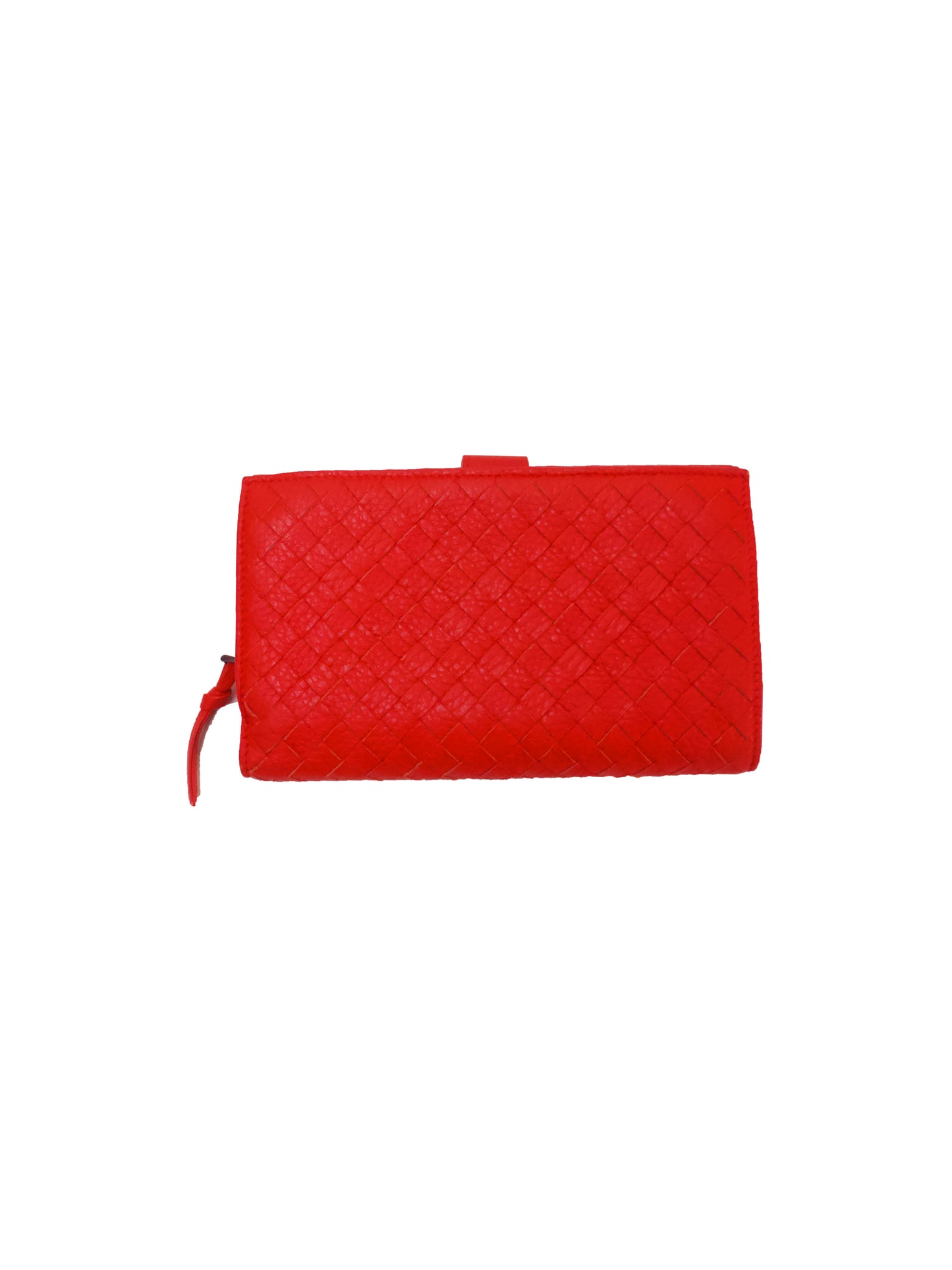 Bottega Veneta 2010s Red Woven Wallet