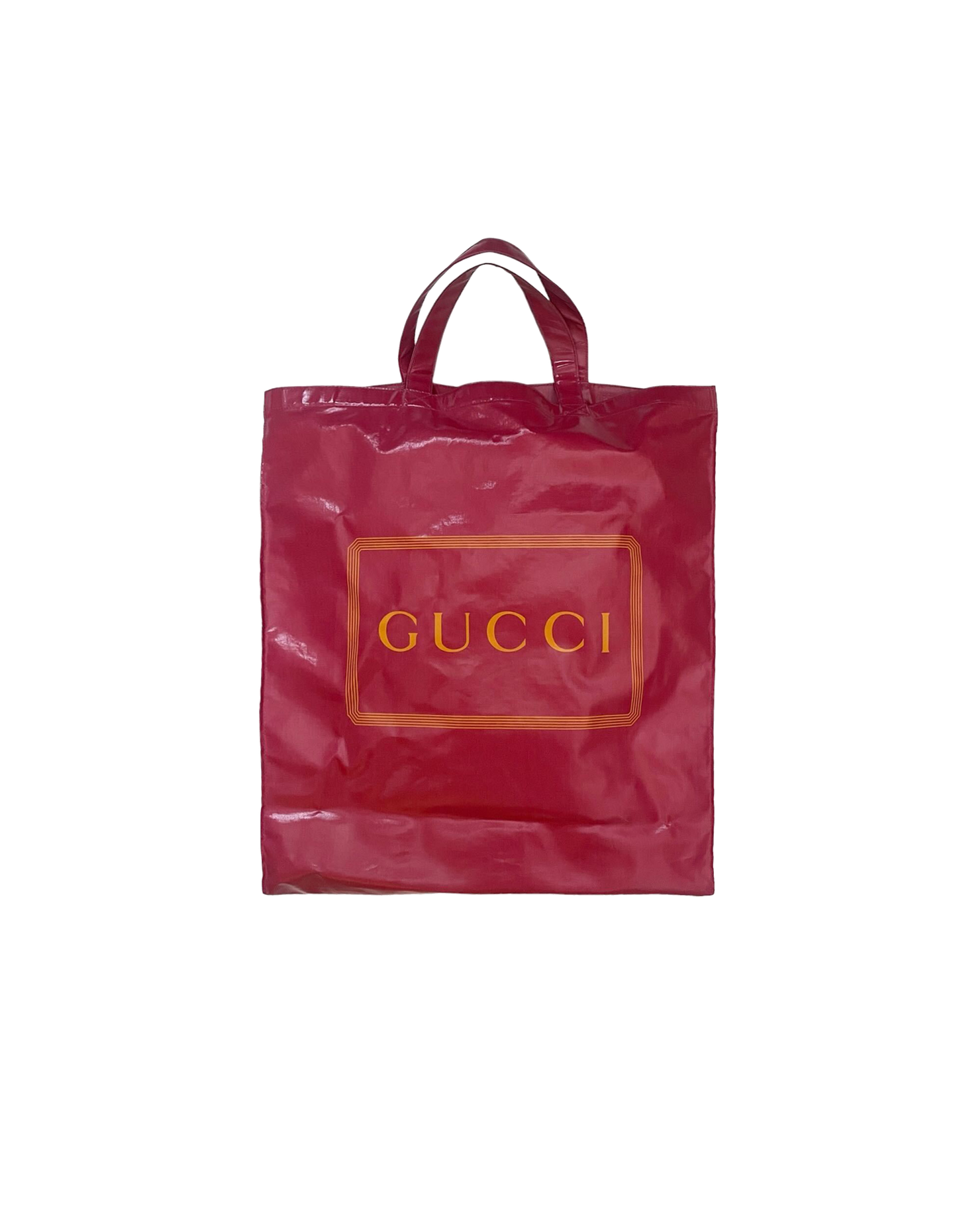 Gucci 2010s Red Coated Canvas Logo Tote