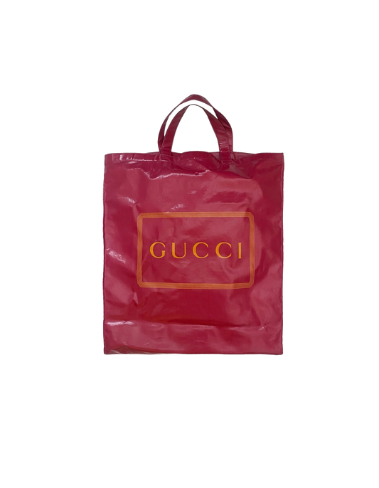 Gucci 2010s Red Coated Canvas Logo Tote