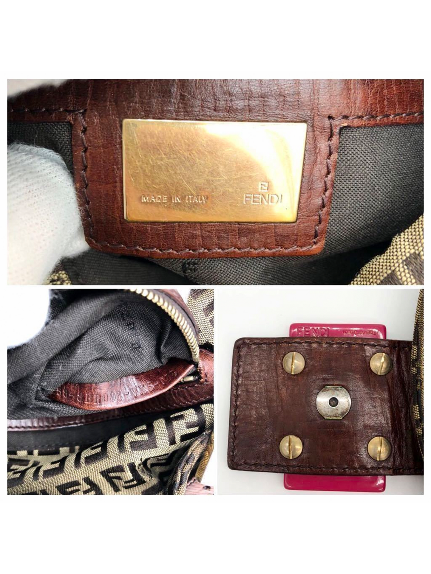 Fendi 2000s Pink Resin Rare Zucca Baguette