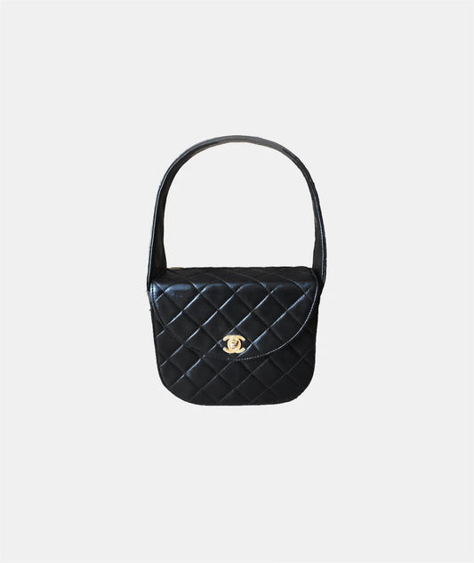 Chanel 1992 Black Mirrored Vanity Purse