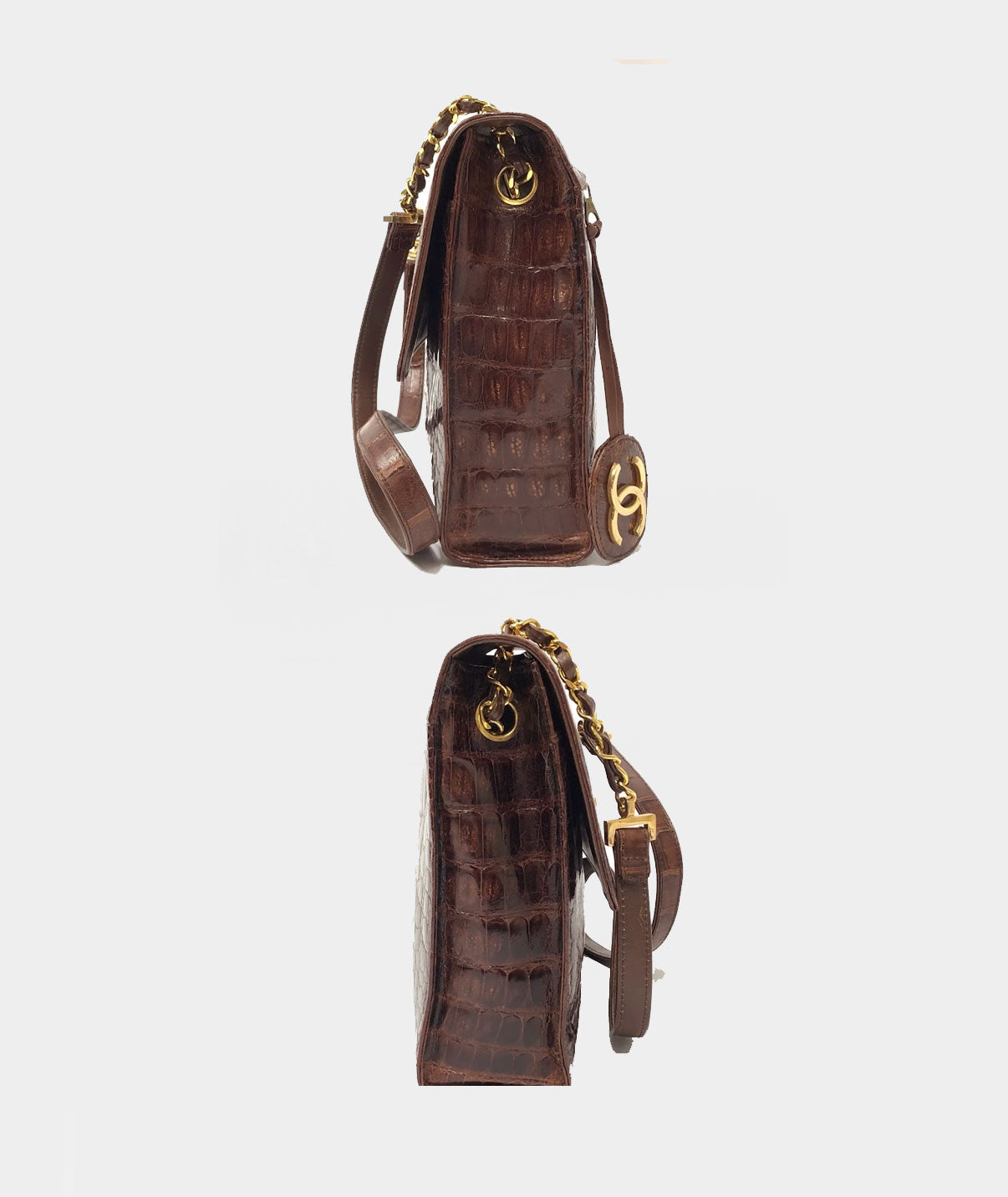 Chanel 2000/2001 Rare Brown Crocodile Antique Flap
