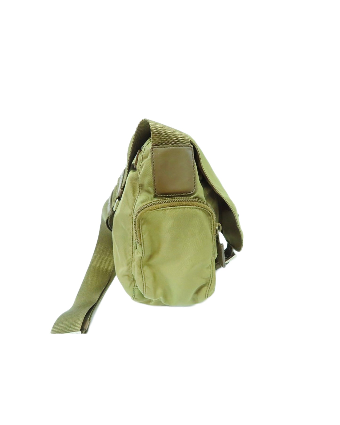 Prada 2000s Green Nylon Double Strap Bag