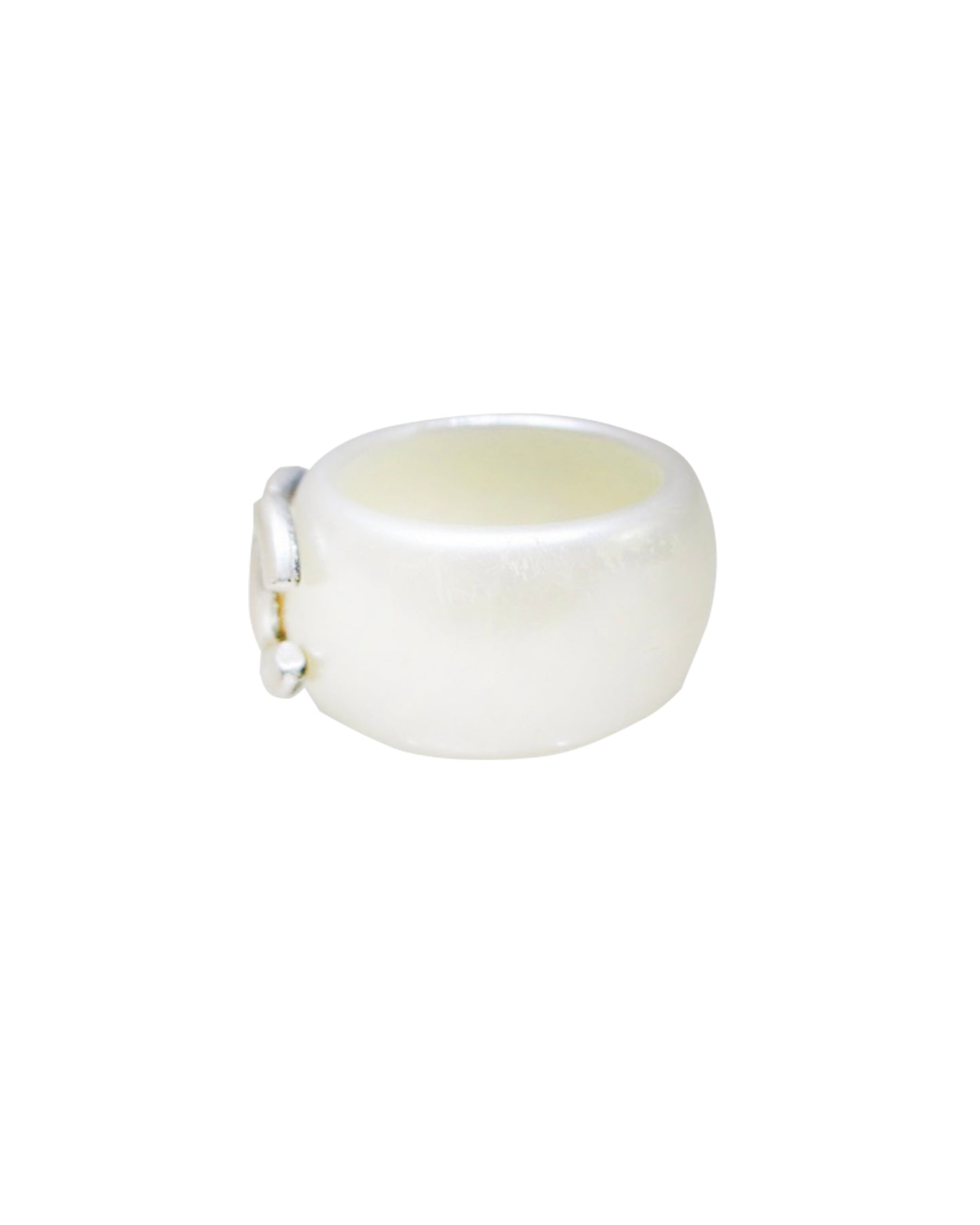 Chanel White Resin CC Rare Ring