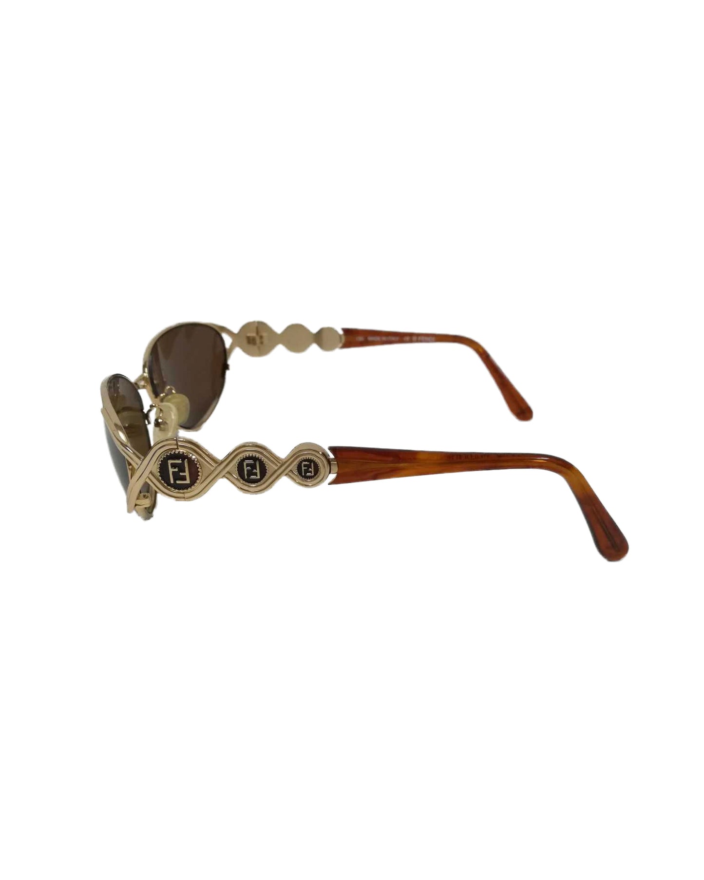 Fendi 2000s Logo Coin Gold Sunglasses
