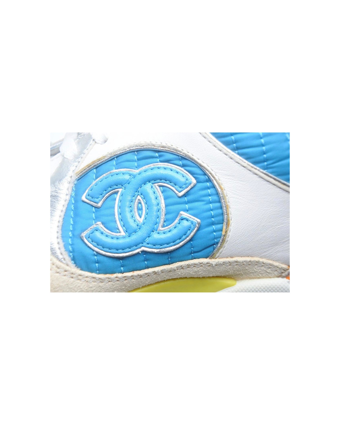 Chanel 2010s Blue Stitched Multicolor Sneakers