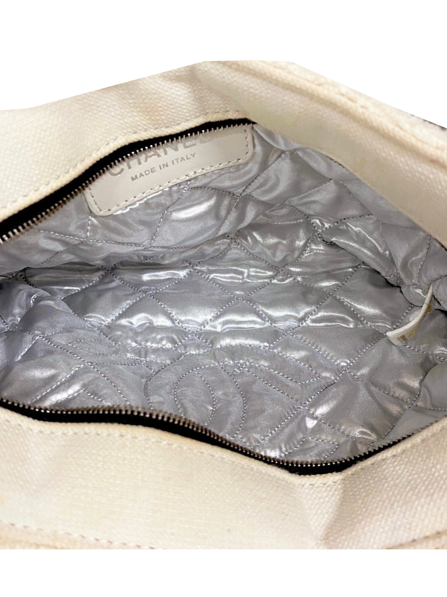 Chanel 2000s Rare White Terrycloth Flap Bag