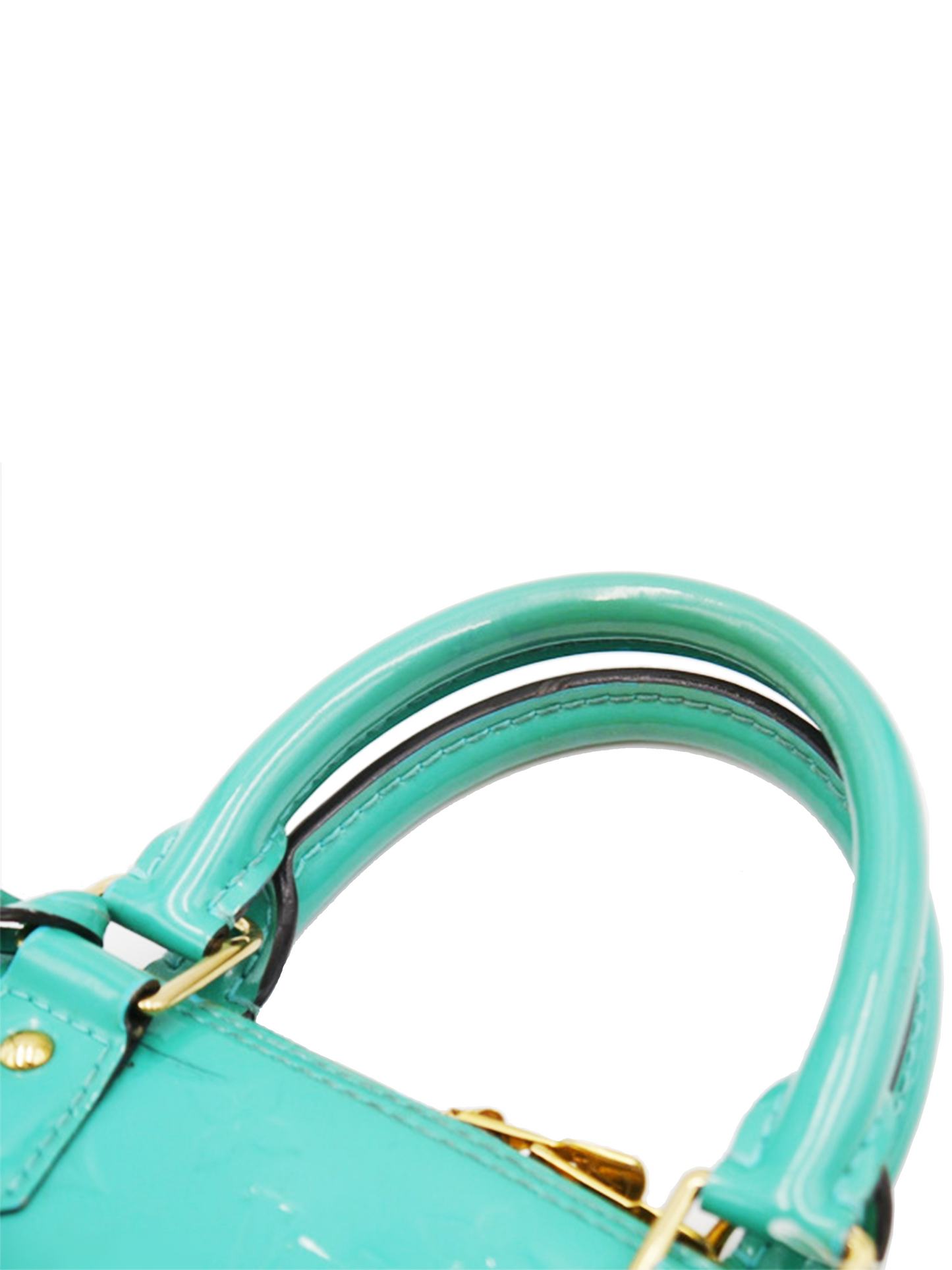 Louis Vuitton 2000s Teal Vernis Alma Bag