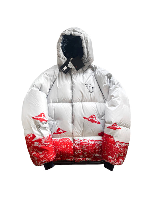 Valentino x Undercover AW 2019 UFO Silver and Red Puffer Jacket
