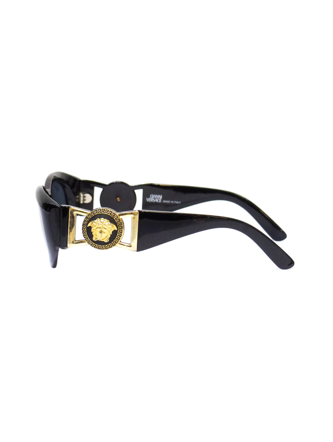 Gianni Versace 2000s Blue Tinted Gold Coin Sunglasses