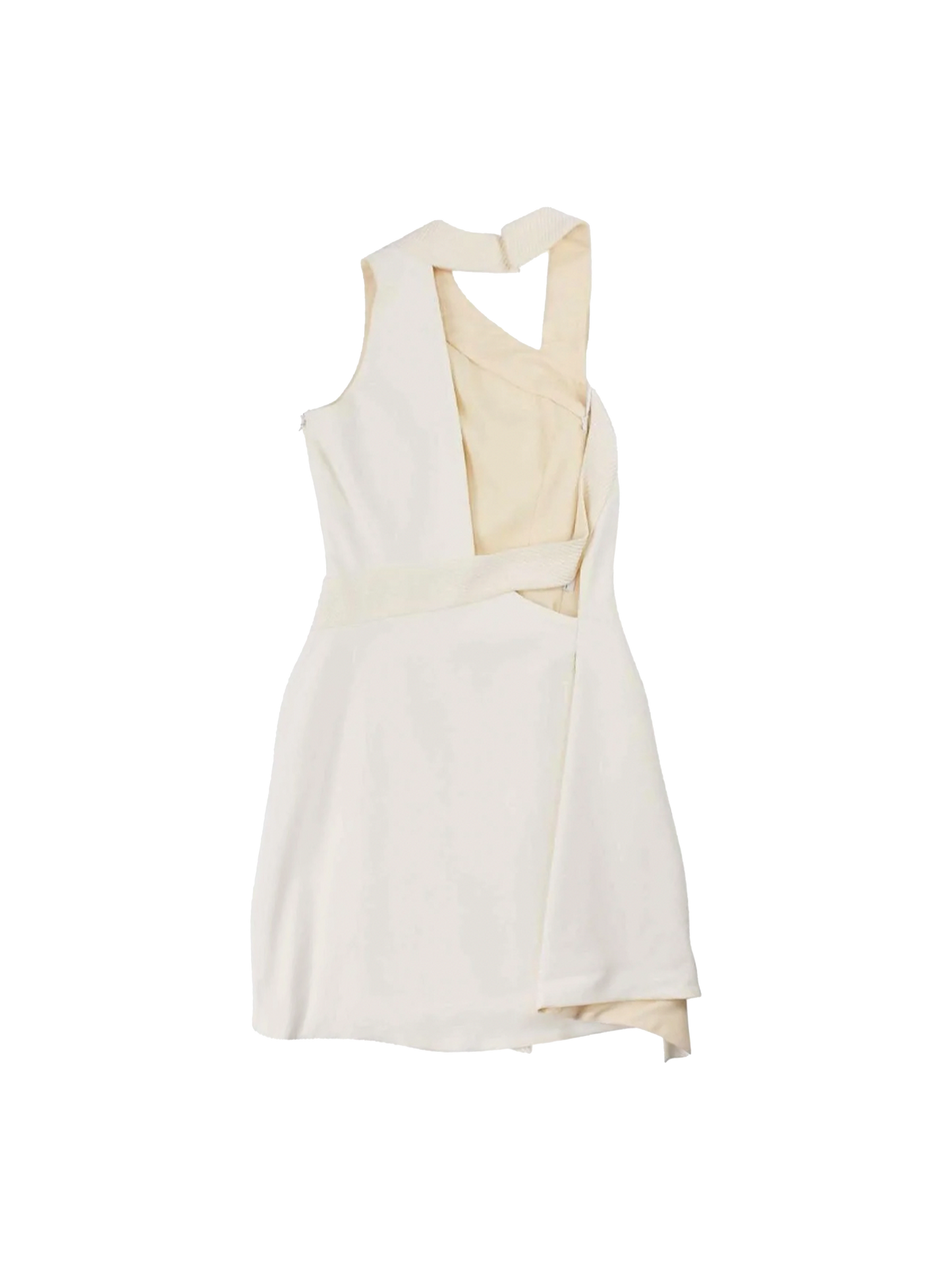 Versace 2010s Asymetrical Cream Mini Dress