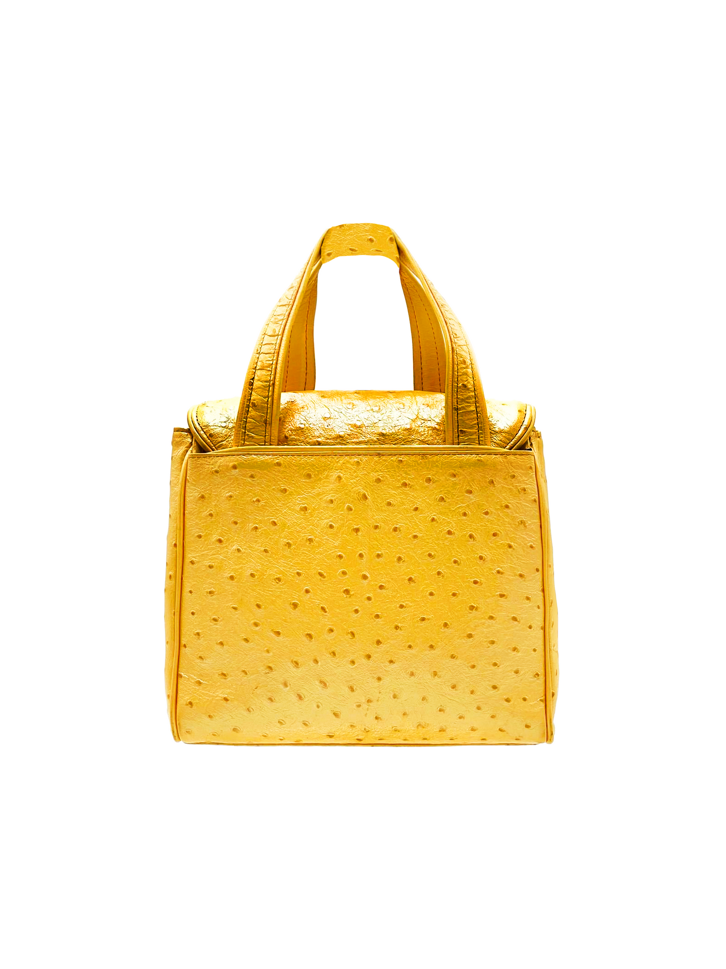 Versace 2000s Yellow Ostrich Leather Mini Bag
