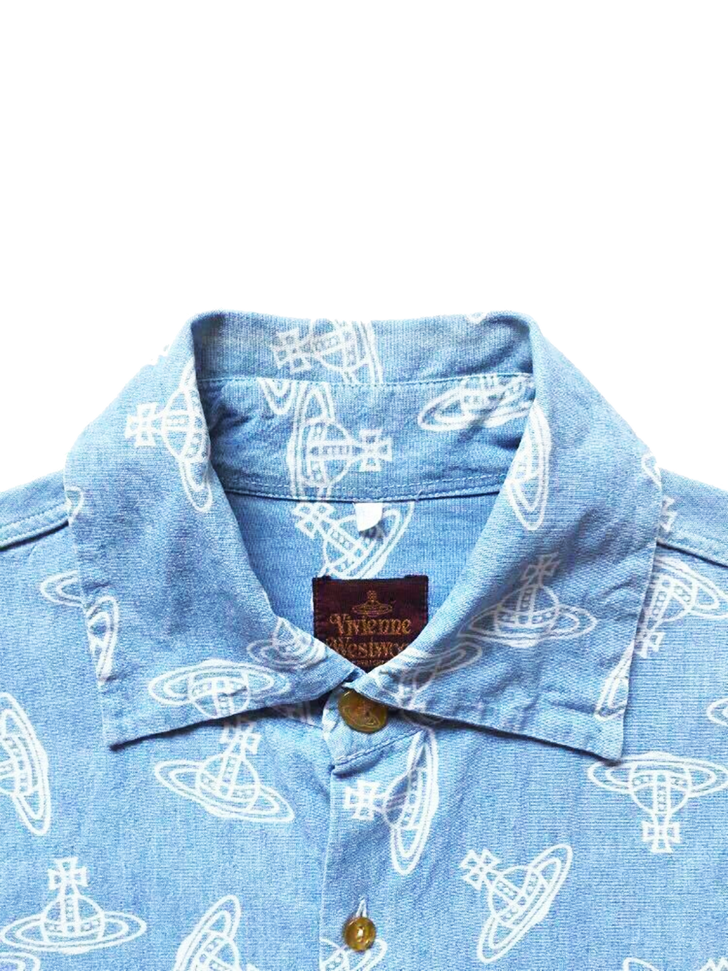 Vivienne Westwood 1980s Denim Logo Print Shirt