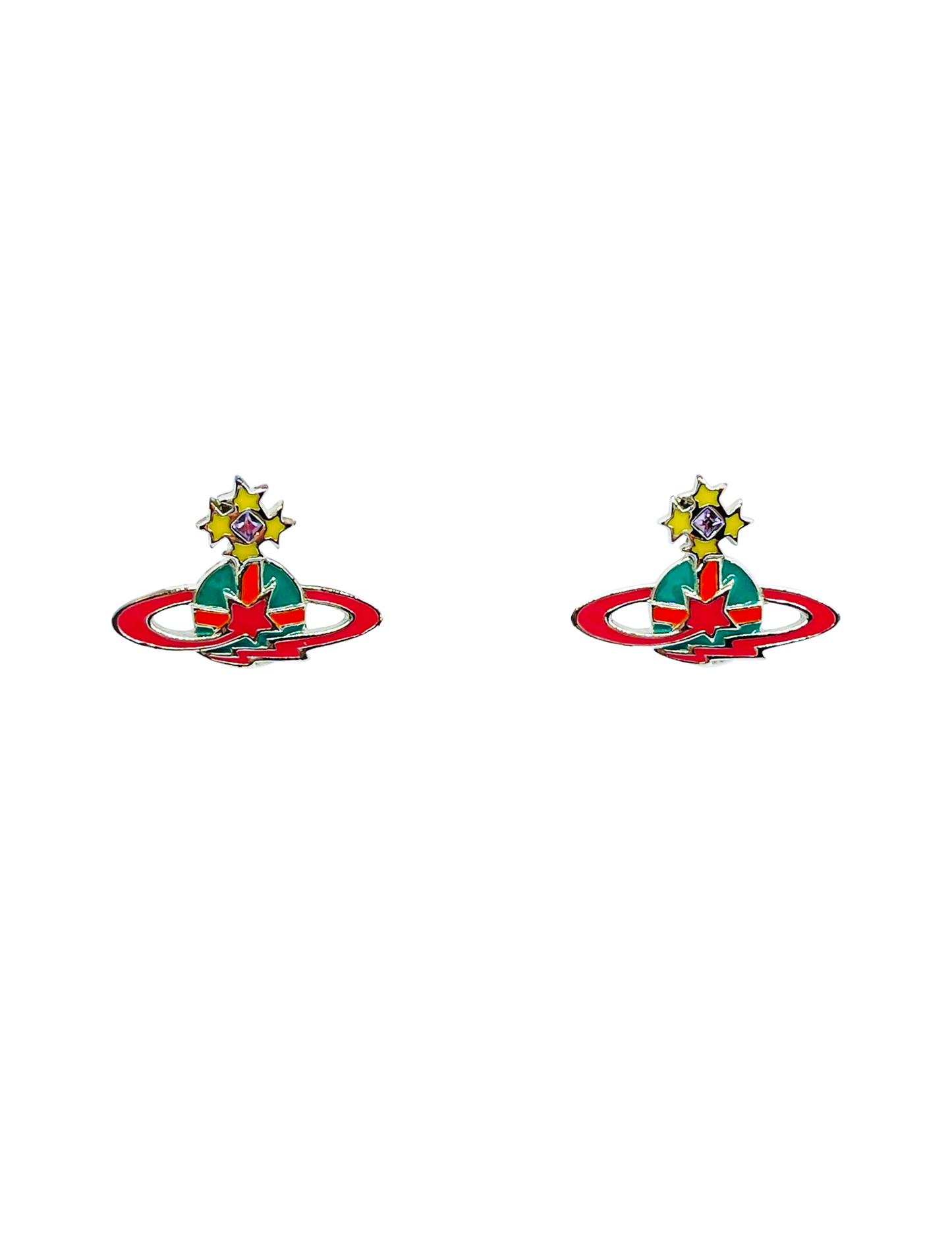 Vivienne Westwood 2000s Red and Blue Star Earrings