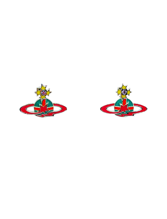 Vivienne Westwood 2000s Red and Blue Star Earrings