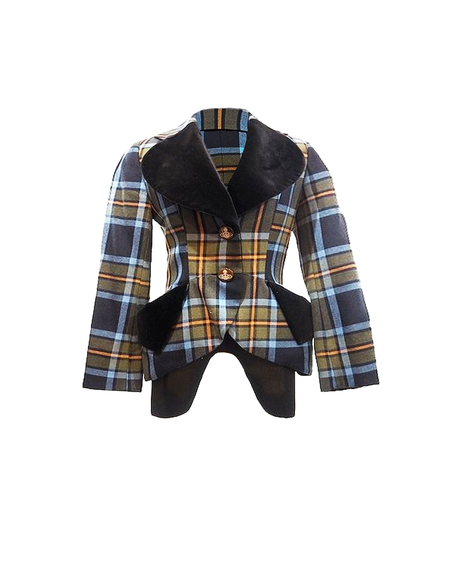 Vivienne Westwood 1994 Velour Switching Check Love Jacket
