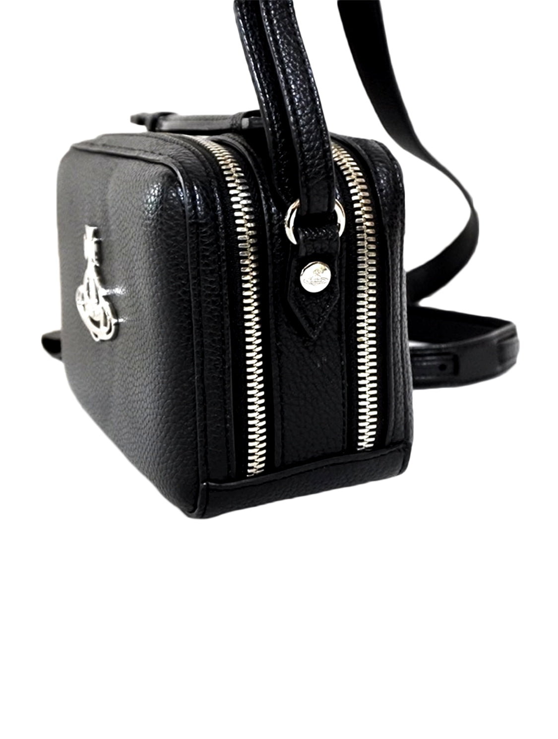 Vivienne Westwood 2010s Black Vegan Leather Mini Shoulder Bag
