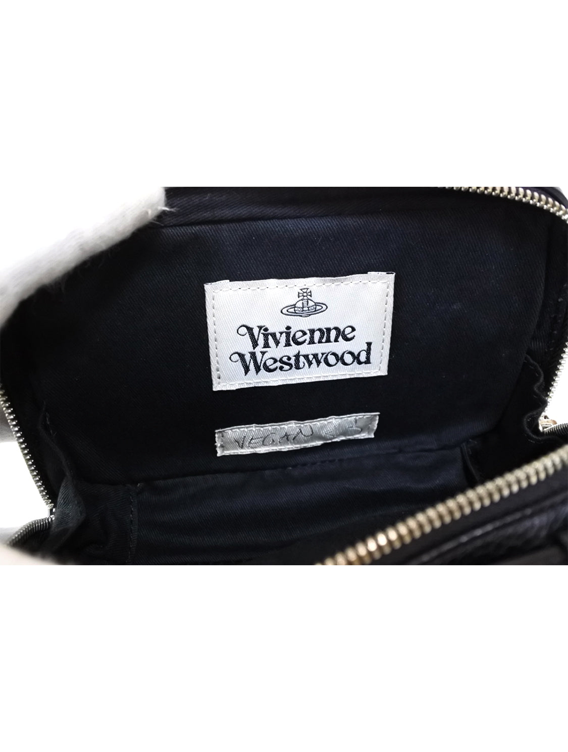 Vivienne Westwood 2010s Black Vegan Leather Mini Shoulder Bag