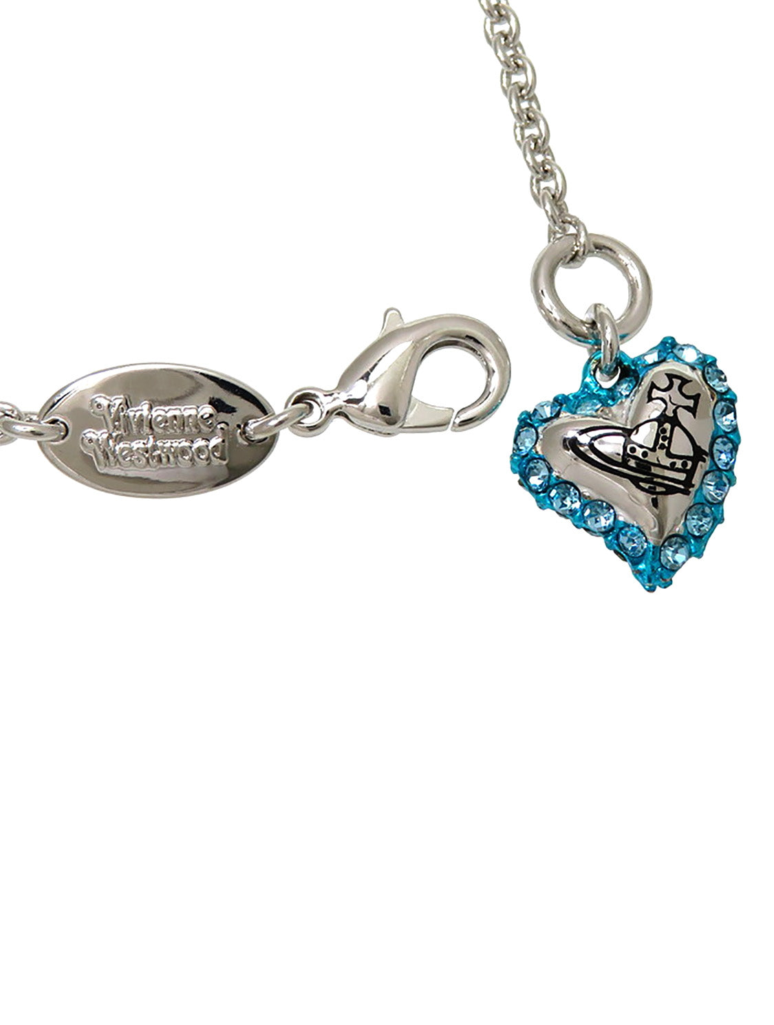 Vivienne Westwood 2000s Silver Heart Charm Chain Bracelet