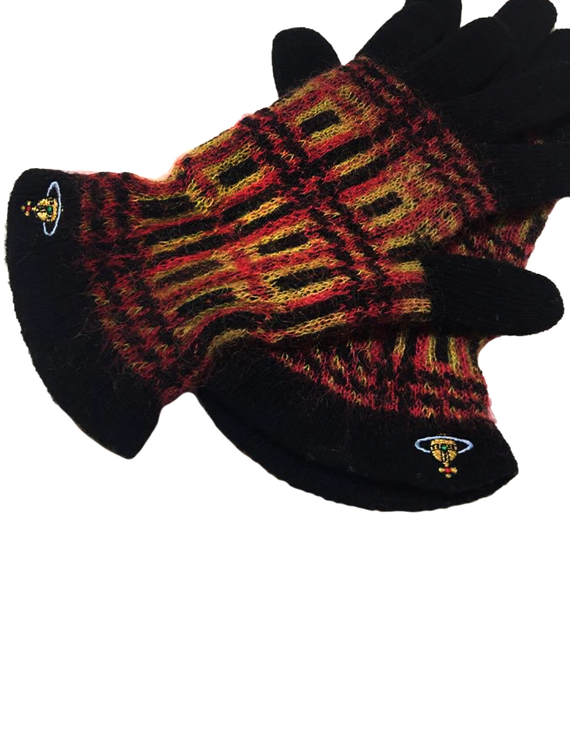 Vivienne Westwood 2000s Geometric Patterned Knit Gloves