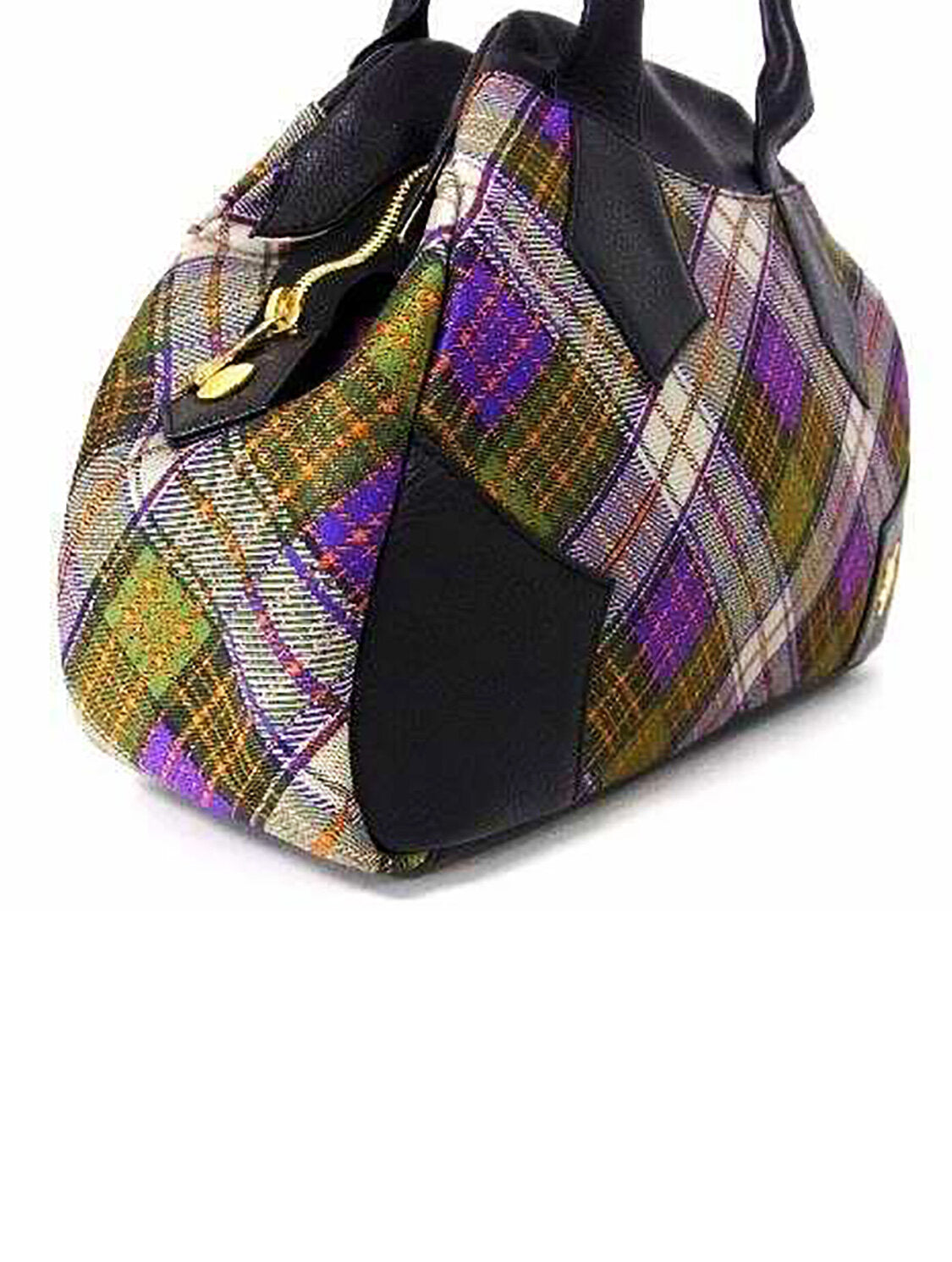 Vivienne Westwood 2000s Purple Tartan Wool Bag